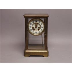 Brass & Glass Cased Clock 
