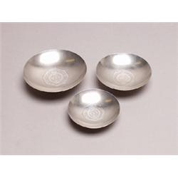 Three Japanese Hallmarked Silver Bowls