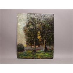 Oil on Panel Signed F. Olsen C. 1900