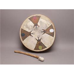 Painted Four directions Teepee Drum Colors of Humanity