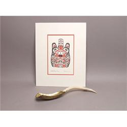 Bill Reid Print & An Antler & Brass Scoop