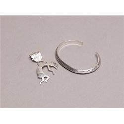 Hopi Sterling Pendant & Navajo Bracelet