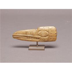 19th C. Tlingit Raven Carved Bone Shamans Charm
