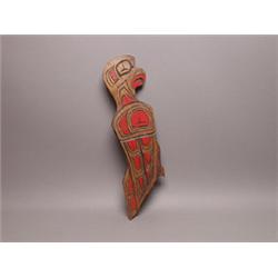 Dean White Painted Cedar Eagle Plaque