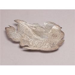 Continental Fine Silver Filigree Bird Dish
