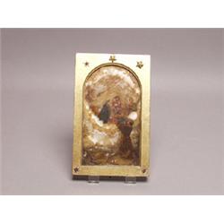 18th C. Painted Alabaster Panel