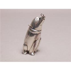 Unusual Silver Bear Container Unmarked
