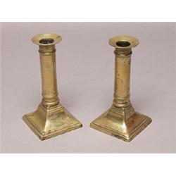 Pair Georgian Brass Candlesticks Circa 1780