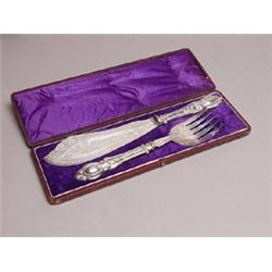 Cased Victorian Fish Service