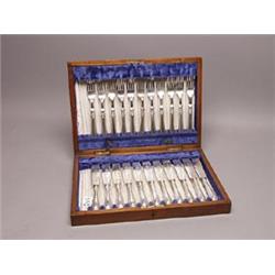 Antique Fish Service in Canteen 24 Pcs. Circa 1900