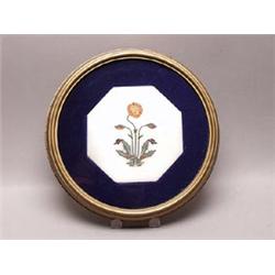 Large Pietra Dura Circular Framed Plaque