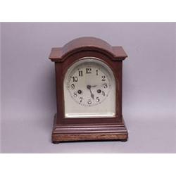 German 8-day Mahogany Mantel Clock 