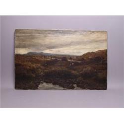 oil on Canvas Scottish Highland Scene James Docharty Circa 1877
