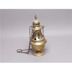 19th C. European Heavy Brass censer
