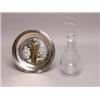 Franklin Mint Silver Easter PLate and Glass Holy Water Vase