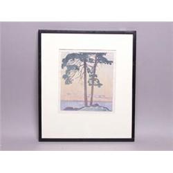 W.J. Phillips pencil Signed Wood Block