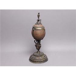 17th C. Continental Covered Coconut Cup