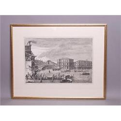 18th C. Engraving - Pente Vecchio Venice