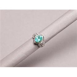 18K White Gold Ring With 1.91 CT Emerald & 1.47 CT Diamonds