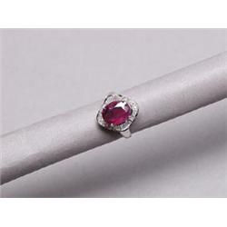 18K Gold Ring Set With 3.35 CT Ruby & 0.61 CT Diamonds