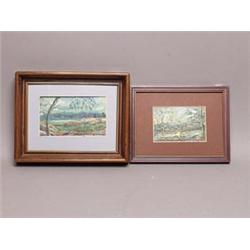 Pair R.K. Williams Small Oil Paintings