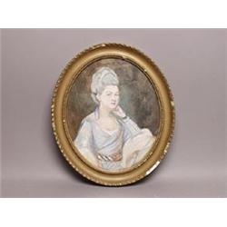 Tempera-Lady Wearing A Pale Dress Monogram RC