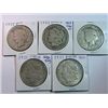 Image 1 : FIVE SILVER DOLLARS 3 MORGAN, 2 PEACE