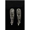 Image 1 : Fabulous Vintage Rhinestone Earrings, Clip Back Circa 1950's 3" long!