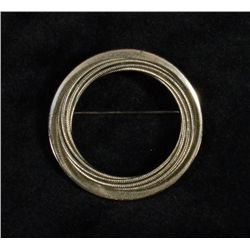 Vintage Signed KRAMER OF NEW YORK  Silver Tone P in/Brooch