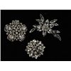 Image 1 : Vintage Lot of Three Unsigned Rhinestone Brooches - Bling! Bling! Bling!