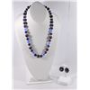 Image 1 : LOT OF 2 - BLUE/PURPLE MULTI BEAD NECKLACE &  BLUE/PURPLE RHINESTONE EARRINGS.