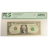 Image 1 : 1988-A $1  FEDERAL RESERVE NOTE MINT ERROR (INSUFFICIENT INC) PCGS 64 PPQ