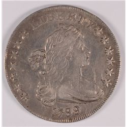 1799 BUST DOLLAR, AU, HAS SMALL MARKS ON OBVERSE,  BUT OVERALL A  NICE TYPE COIN