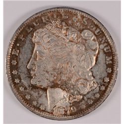 1879-O MORGAN SILVER DOLLAR, MS-63++ PL, SUPER  RAINBOW COLORS