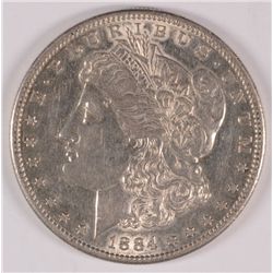 1884-S MORGAN SILVER DOLLAR, AU-53  SCARCE