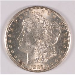 1887-S MORGAN SILVER DOLLAR,  MS-62+   WHITE