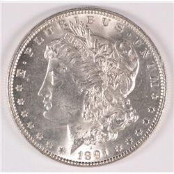 1891 MORGAN SILVER DOLLAR, MS-64 WHITE