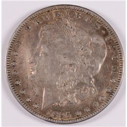 1895-O MORGAN SILVER DOLLAR, XF/AU-45 NICE COLOR