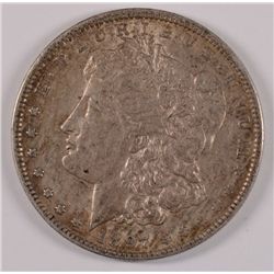 1897-O MORGAN SILVER DOLLAR, AU-50 100% ORIGINAL