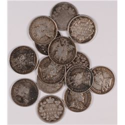 ( 14 ) CANADIAN  5 CENT COINS: 1900, 1904, 1905, 2 06, 2 07, 2 09, 10, 2 11