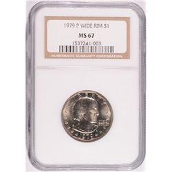 1879-P WIDE RIM SUSAN B. ANTHONY DOLLAR, NGC MS-67, NONE GRADED HIGHER