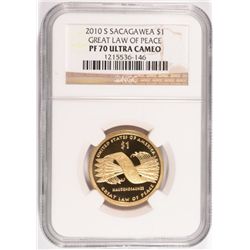 2010-S SACAGAWEA DOLLAR ( GREAT LAW OF PEACE )  NGC PROOF-70 ULTRA CAMEO