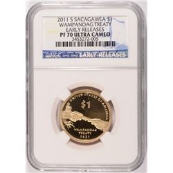 2011-S SACAGAWEA DOLLAR ( WAMPANOAG TREATY )  NGC PROOF-70 ULTRA CAMEO