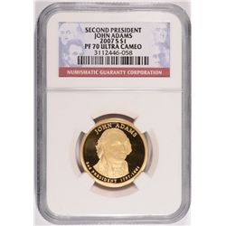 2007-S SECOND PRESIDENT JOHN ADAM  DOLLAR, NGC PROOF-70 ULTRA CAMEO