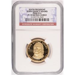 2008-S SIXTH PRESIDENT JOHN QUINCY ADAMS DOLLAR, NGC PROOF-70 ULTRA CAMEO