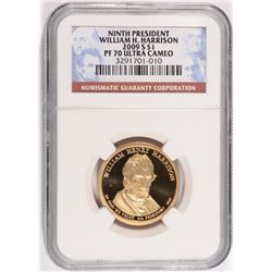 2009-S NINTH PRESIDENT WILLIAM H. HARRISON DOLLAR, NGC PROOF-70 ULTRA CAMEO