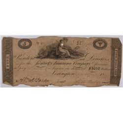 1814 $5 Kentucky Insurance Company Good