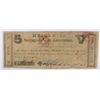 Image 1 : 1862 $5 Mechanics Savings & Loan Assoc. Savannah, GA
