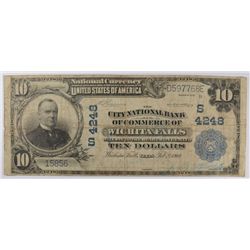 1902 $10 National Wichita Falls, TX #4248 Fine