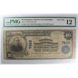 1902 $10 National Washington,DC #7446 PMG 12